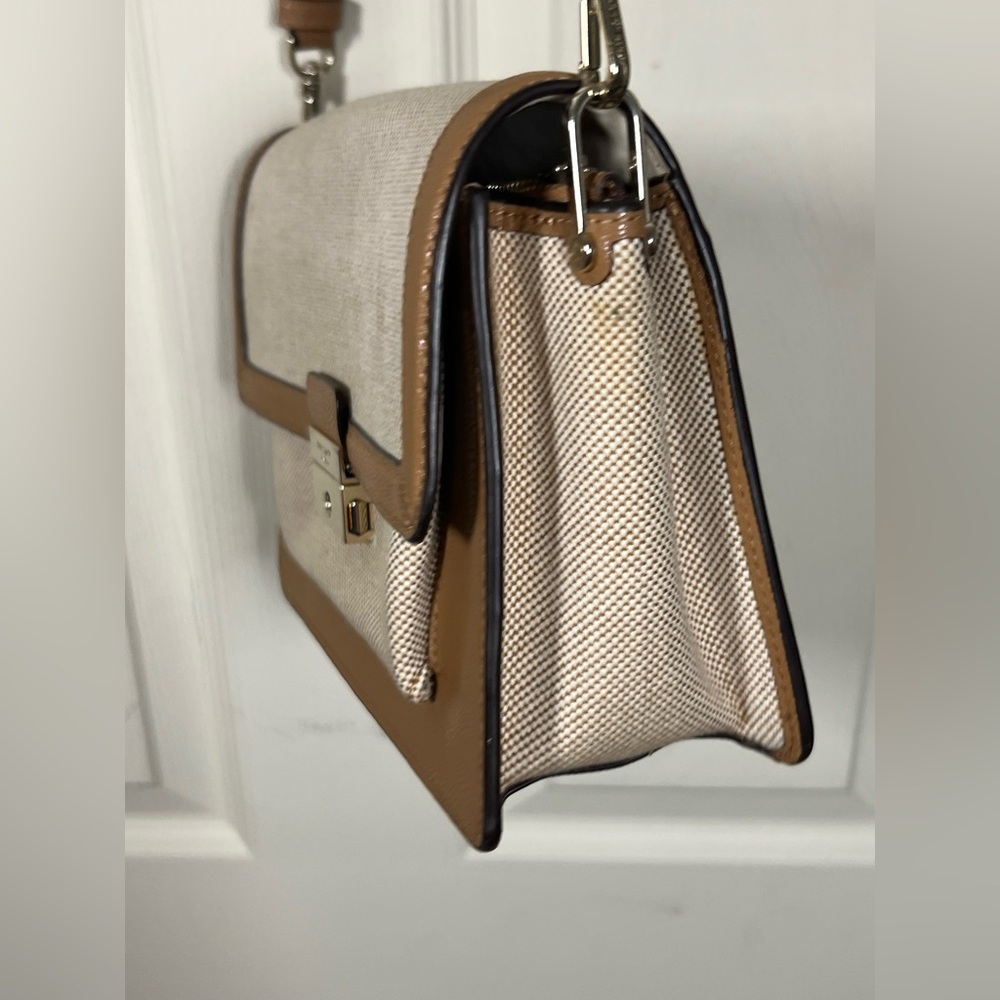 Kate Spade Voyage Canvas Crossbody bag, tan brown, shoulder bag, purse - Picture 8 of 14